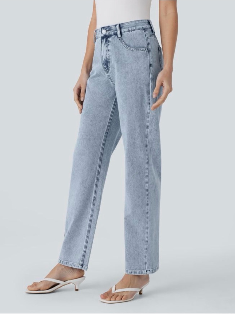 High-Rise Light Wash Straight Leg Women’s Jeans